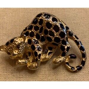 Vintage Signed Park Lane Leopard Pin Pendant Brooch Combo 1980’s Jewelry EUC